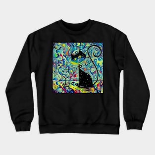 Surreal Curious Cat Crewneck Sweatshirt